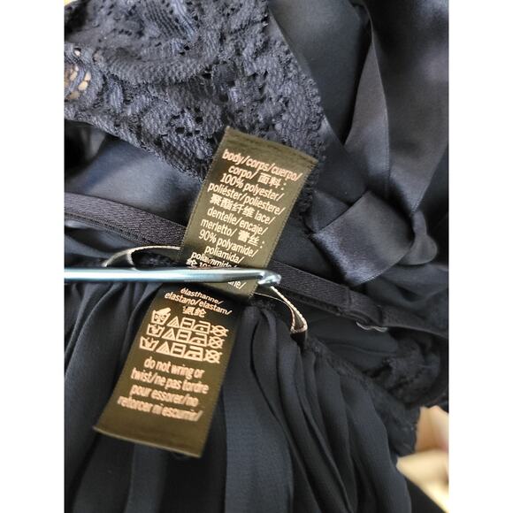 Victorias Secret Babydoll Mini Dress Top SZ M Sheer Navy Blue Layer Whimsygoth - Picture 9 of 9